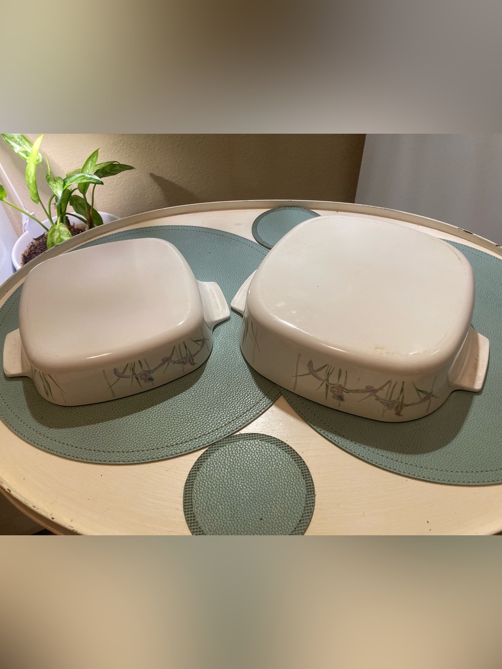 Corningware Vintage Collectible “Shadow Iris” Baking Dishes 1&2 Liter/Glass Lids - Picture 3 of 6